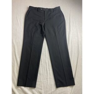 Michael Kors Black Mens 34x30 Straight Leg Stretch Flat Front Formal Dress Pants
